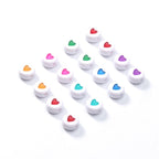 Colored Heart Acrylic Flat Round Beads 7mm Mixed Colors 200pcs 5
