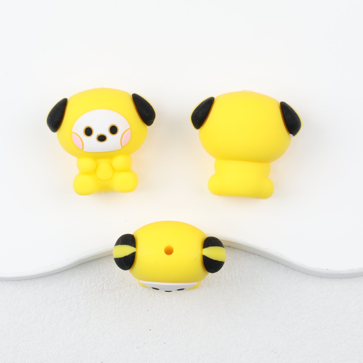 3D Animal Silicone Focal Beads Cute Rabbit Dog Design 20pcs