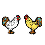 Silicone Focal Beads Chicken Turquoise Tail Detail 20pcs