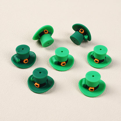 Silicone 3D Focal Beads St Patrick Day Lucky Cap With Shamrock Buckle 3