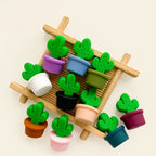 Silicone 3D Focal Beads Flowerpot Cactus Textured Vibrant Pots 20pcs