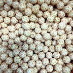 15mm Silicone Beads Printed Grids Design 50pcs 3