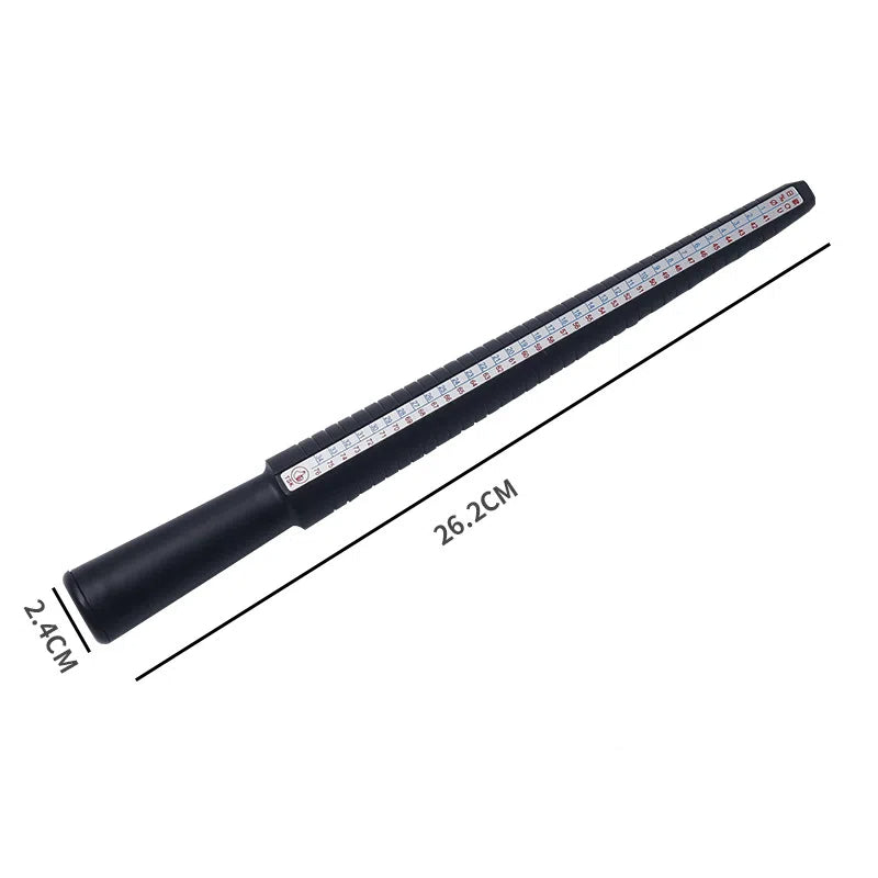 Plastic Ring Size Measuring Mandrel Black Multi-Standard 26cm 1pc 5