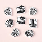 Silicone Focal Beads Fishing Theme Bold Fish and Hook Designs 20pcs 6