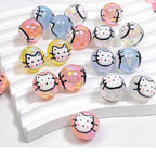 Transparent Cat Rabbit Acrylic Beads 16mm Playful Faces 2pcs 3