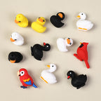 3D Black White Swan Cardinals Silicone Focal Beads 20Pcs  5