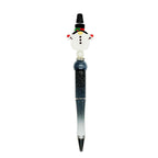 Silicone Focal Beads Christmas Snowman With Top Hat 20pcs 3