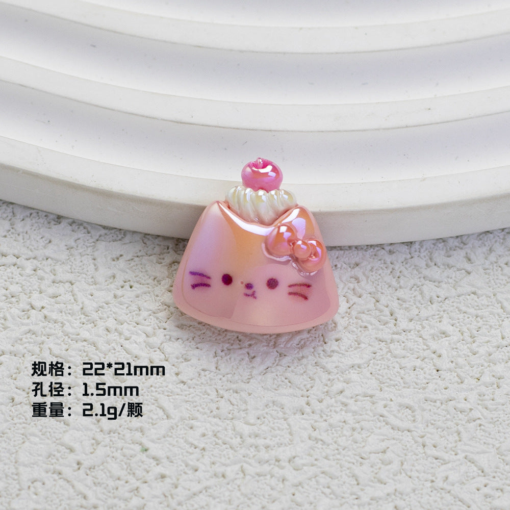 Glossy Plating Tiny Cute HK Kitten Resin Beads 10pcs 11