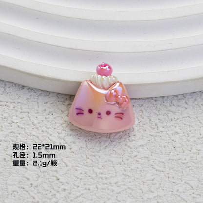 Glossy Plating Tiny Cute HK Kitten Resin Beads 10pcs 11