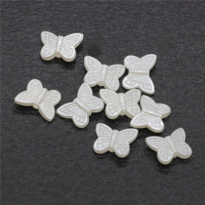 Pearl Butterfly and Star Acrylic Beads 11-15mm Imitation Pearl 100pcs