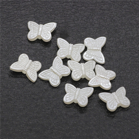 Pearl Butterfly and Star Acrylic Beads 11-15mm Imitation Pearl 100pcs
