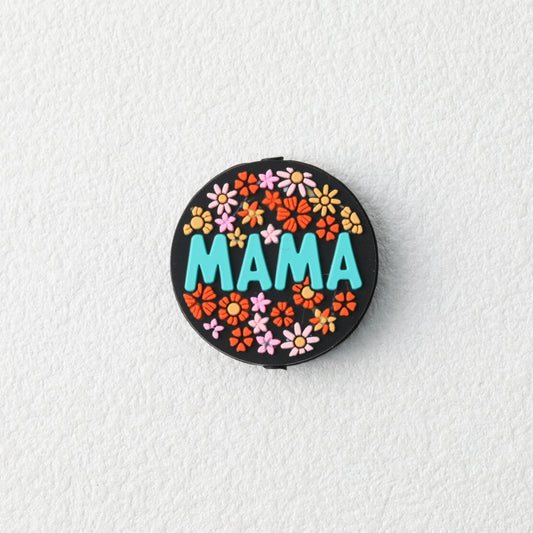 Floral Mother Silicone Focal Beads Round 20pcs 2