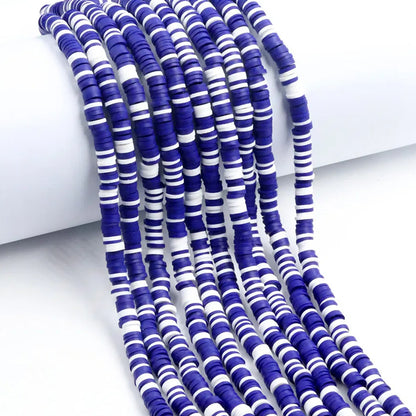 Flat Clay Beads 6mm Colorful Mixed Polymer Spacer 10strands 13