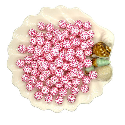 15mm Silicone Beads Printed Ribbon Design 50pcs 2