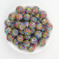 15mm Leopard Print Pattern Silicone Round Beads 50pcs 2