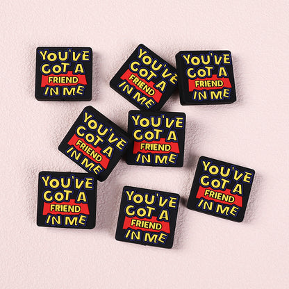 Silicone Focal Beads Library Reed Duck Book Phrase Set 20pcs 26
