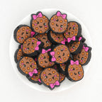 Pink Bow Cookies Silicone Focal Beads 20pcs 2