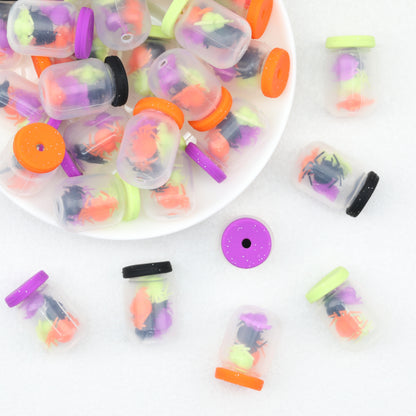 3D Halloween Silicone Focal Beads Spider Design 20pcs 2