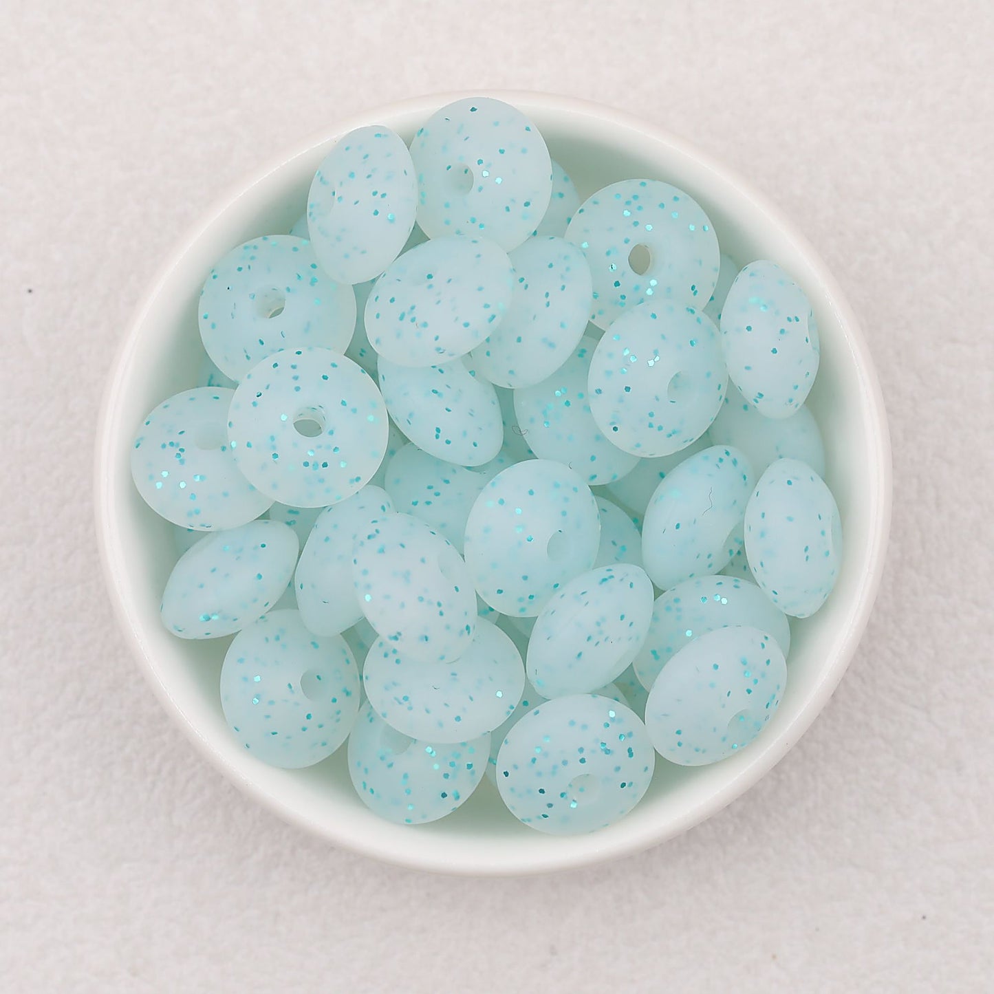 12mm Glitter Silicone Round Spacer Beads Assorted Colors 50pcs - 10
