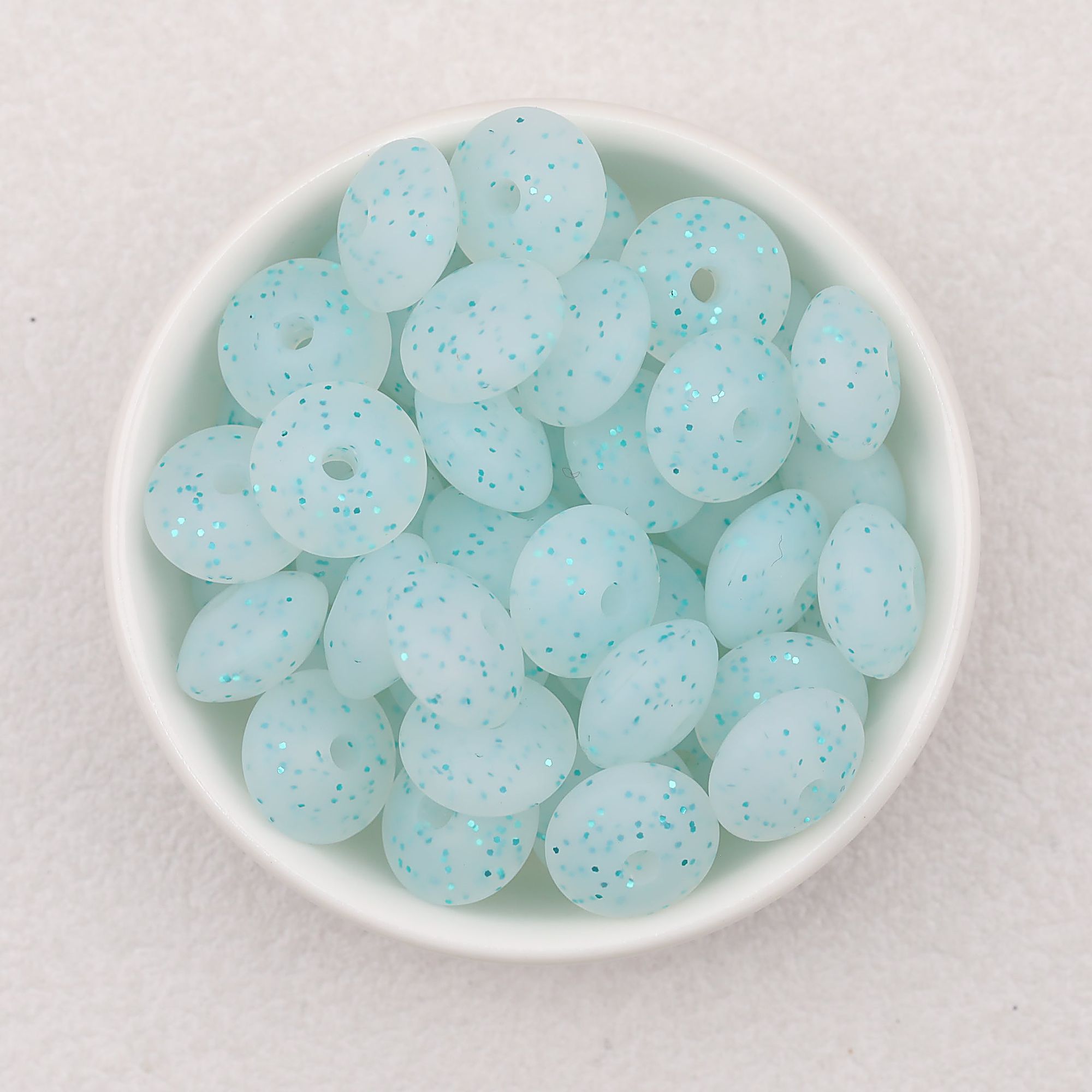 12mm Glitter Silicone Round Spacer Beads Assorted Colors 50pcs - 10