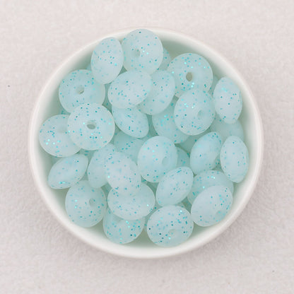 12mm Glitter Silicone Round Spacer Beads Assorted Colors 50pcs - 10
