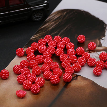Opaque Bubblegum Beads 20mm Imitation Pearl Waxberry Textured 200pcs 10