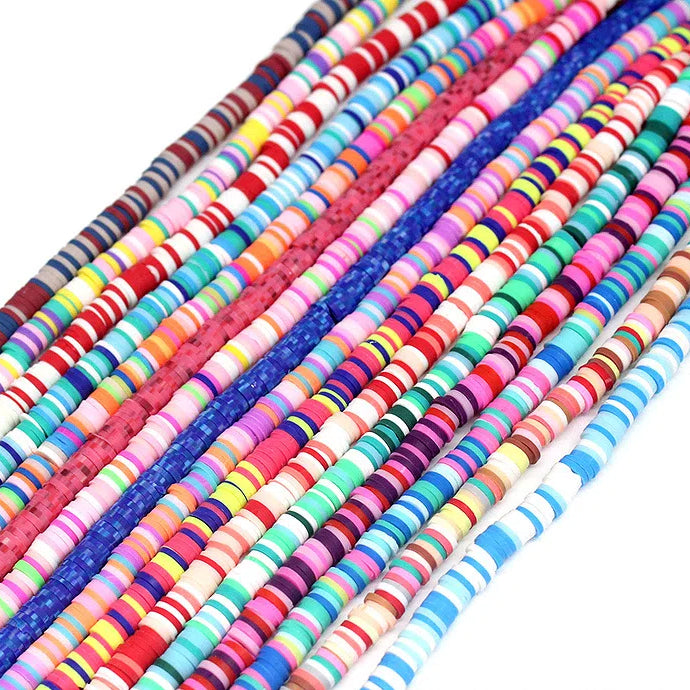 Flat Clay Beads 6mm Colorful Polymer Spacer Disc 10strands 2