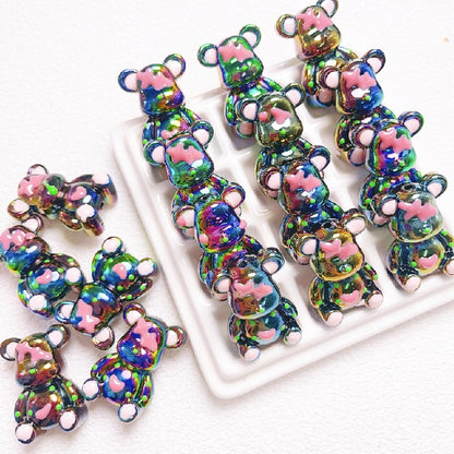 Glow Light In the Dark Little Bear Acrylic Beads 22x32mm 5pcs 10