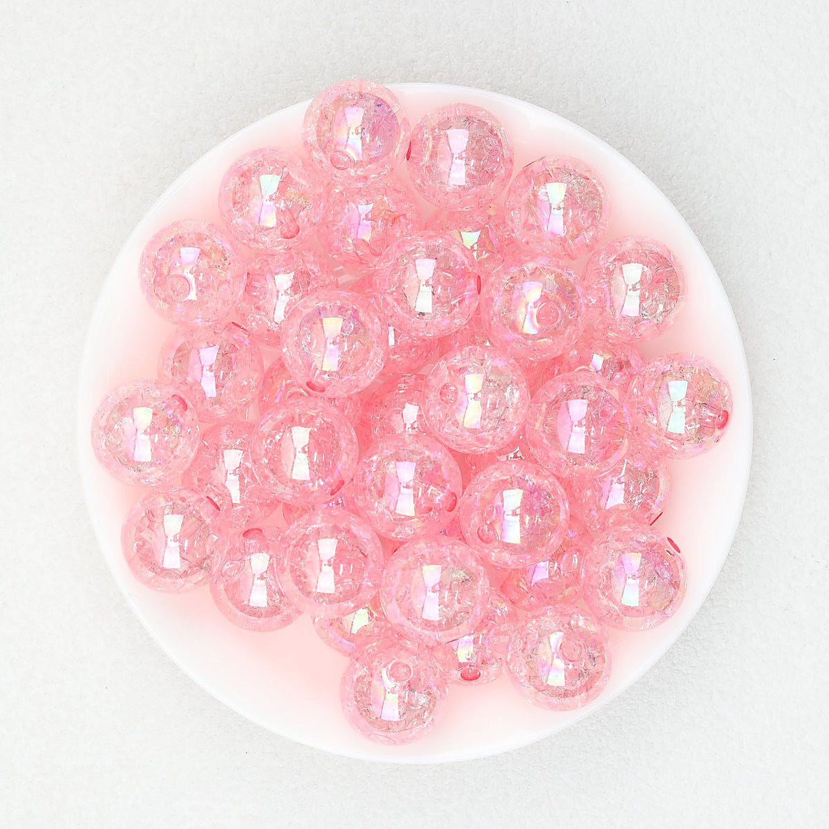 Crackle Acrylic Round Beads 16mm 20mm Assorted Candy Colors 20pcs - Pink / 16MM