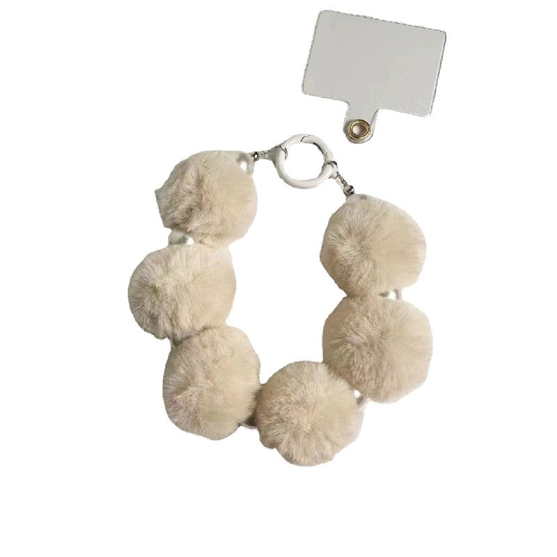 Beaded Ball Pearl Pom Pom Wristlet Keychain Colorful Pastel Neutrals 5