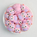  3D Pink Owl Silicone Focal Beads 20Pcs 2