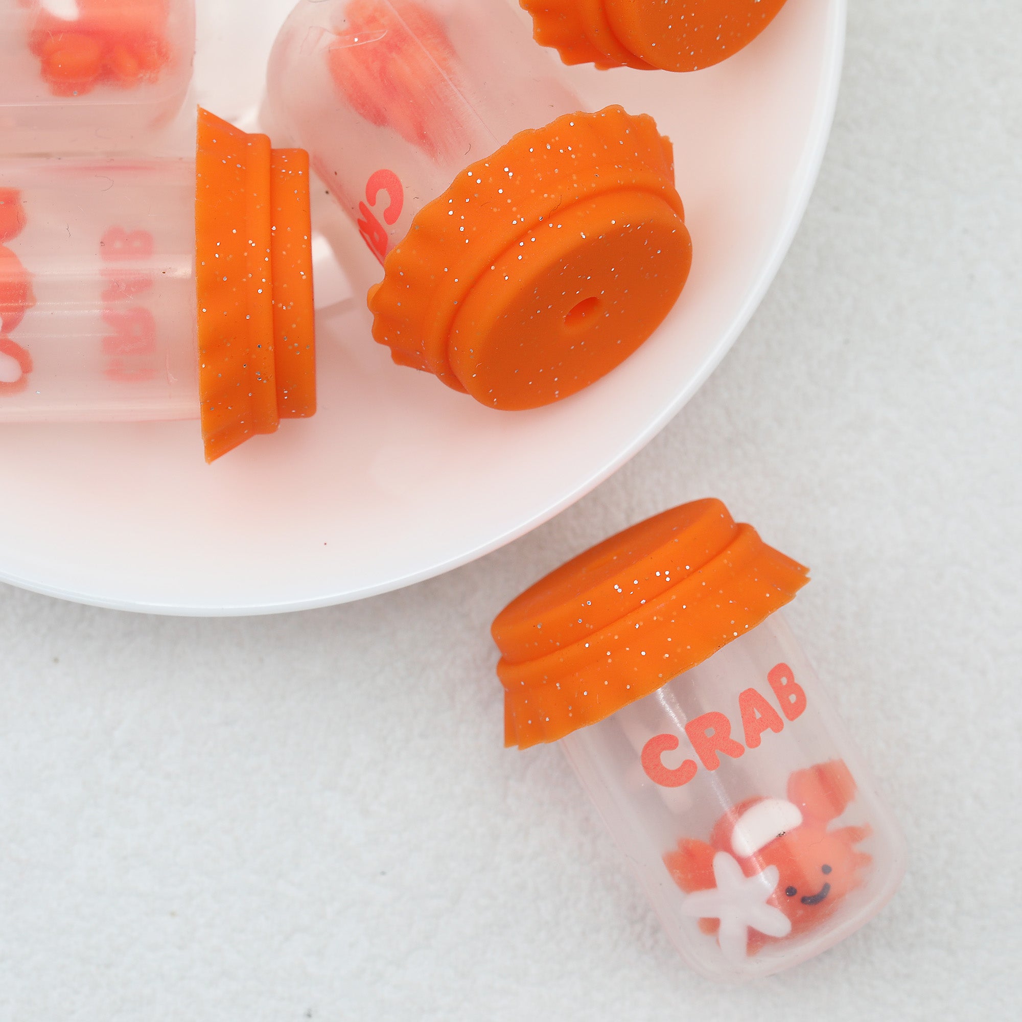 Silicone 3D Crab Starfish Lace cap Bottle Focal Beads 10pcs