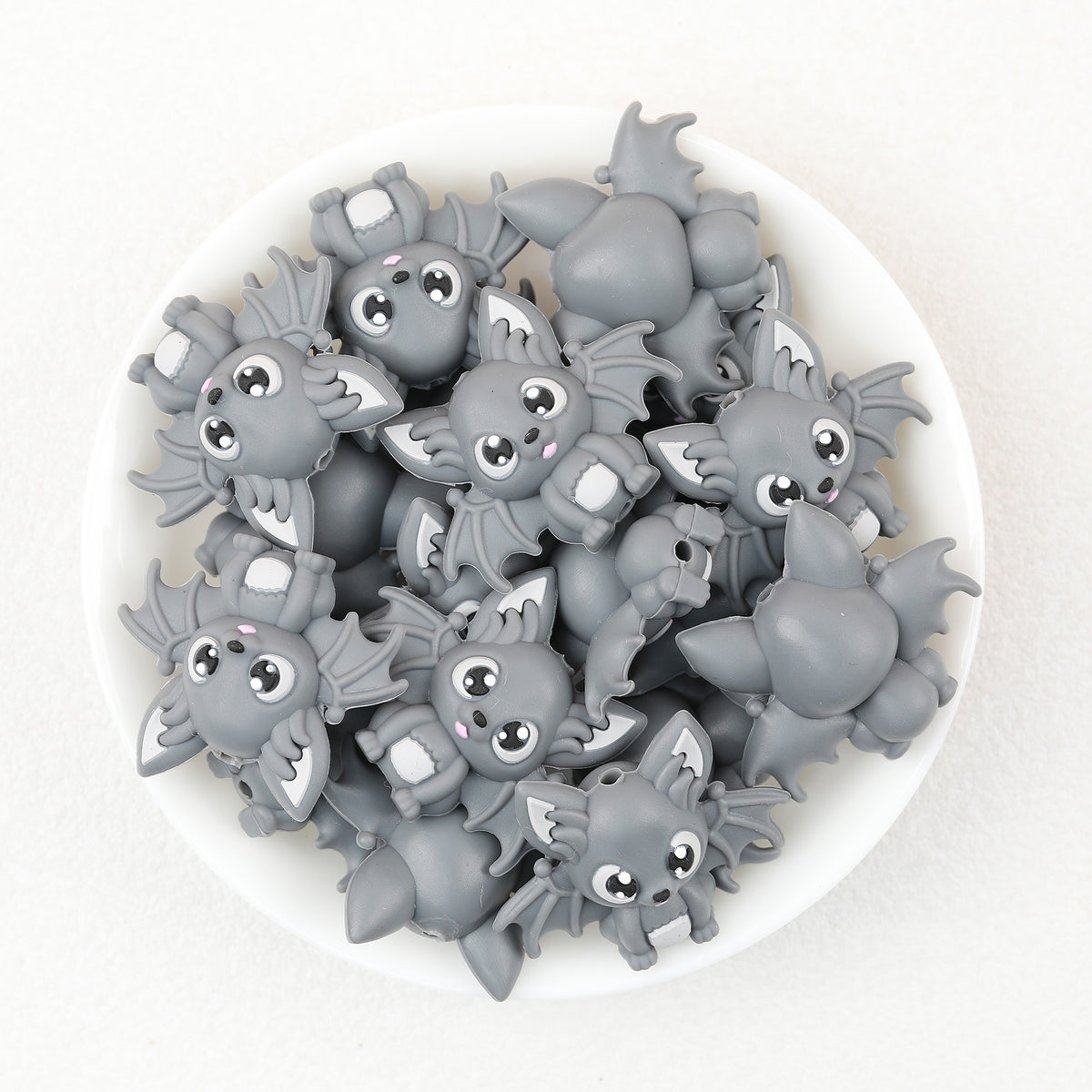  3D Multicolour Halloween Bat Silicone Focal Beads 20Pcs 5