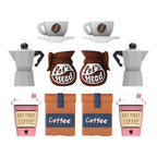 Silicone 3D Focal Beads Coffee Theme Coffee Pot Coffee Bag 20pcs 9