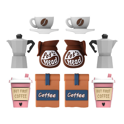 Silicone 3D Focal Beads Coffee Theme Coffee Pot Coffee Bag 20pcs 9