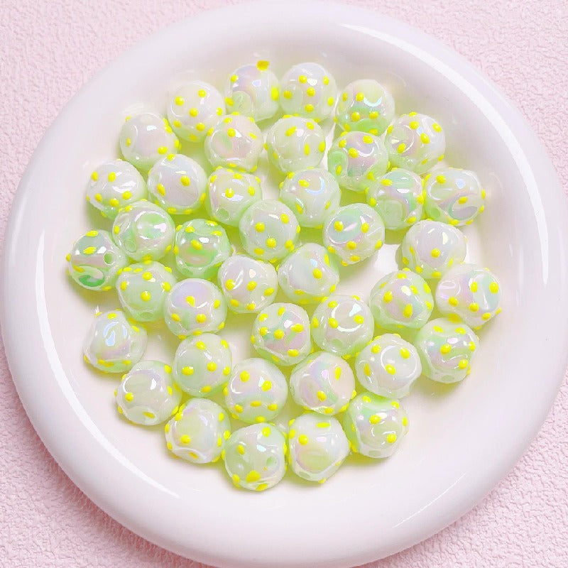 UV Finish Dot Acrylic Beads 16mm Pastel Colors 10pcs 8