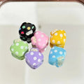 Painted Mushroom Acrylic Beads 20mm Colorful Polka Dot 10pcs