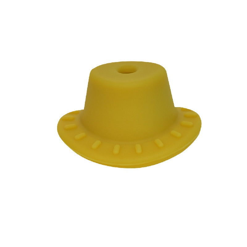 Silicone Focal Beads Cowboy Hat Embossed Brim Matte Colors 20pcs 14