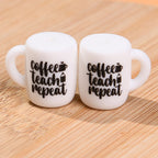 Silicone Focal Beads Printed Cup With Handle 20pcs 12