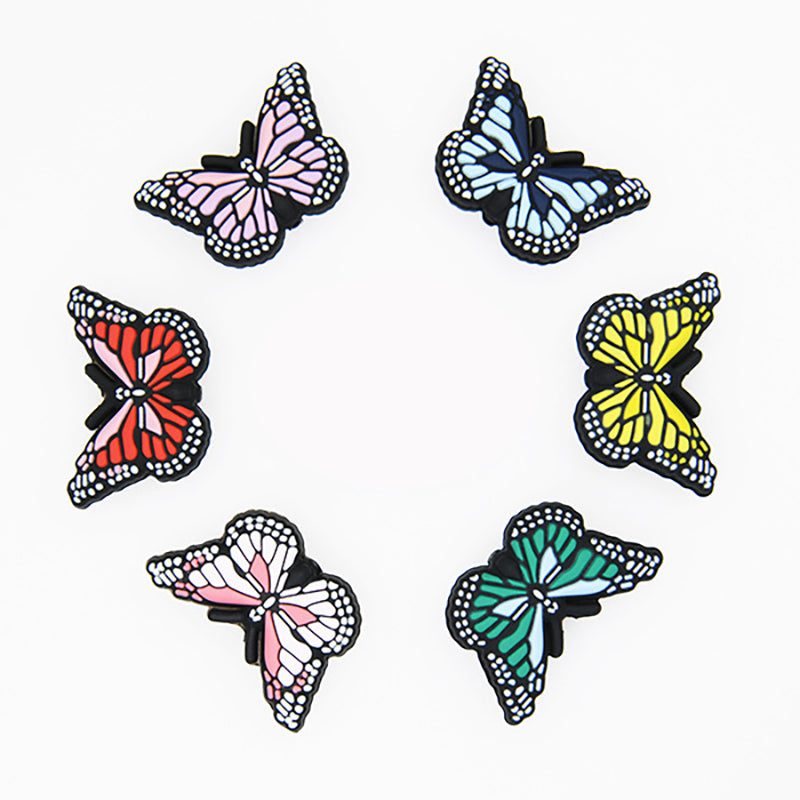 Silicone Focal Beads Butterfly Colorful Vibrant Design 20pcs