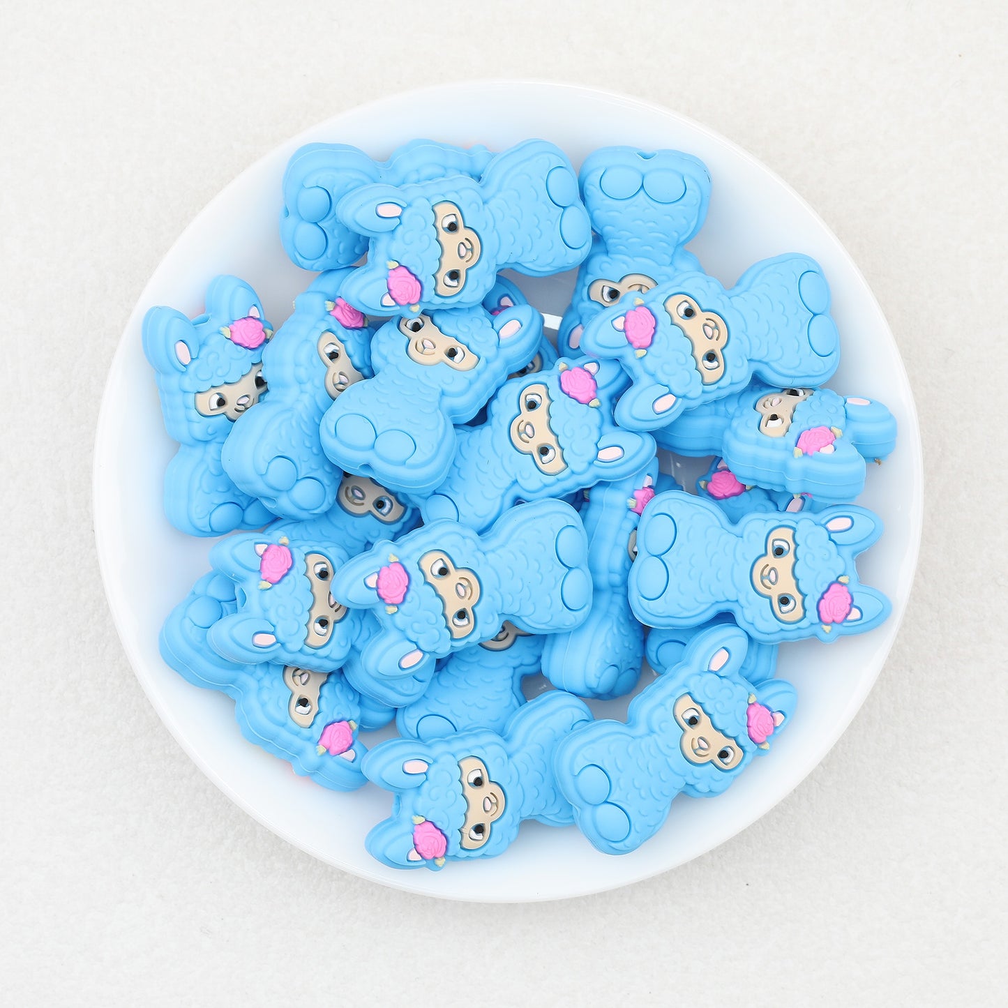 10 Color Cute Alpaca Silicone Focal Beads 20pcs 7