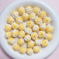 Hand Painted Jelly Bean Acrylic Beads 16mm Cream Colors 10pcs 9