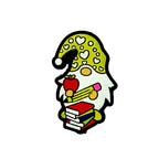 Silicone Focal Beads Gnome Holding Apple and Pencil Sitting on Books 20pcs