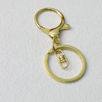 Zinc Alloy Lobster Clasp Keychain Hardware with Split Ring - Gold