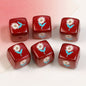 Heart Flower Square Acrylic Beads 14mm Colorful Pattern 10pcs 7