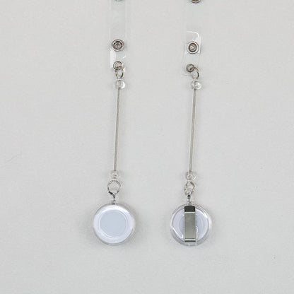 Beadable Badge Reels Retractable ID Keychain Clip - Transparent white