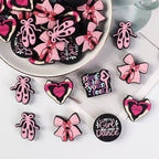 Silicone Focal Beads Dance Ballet Shoes Bow with Omg Point Your Feet 20pcs 2