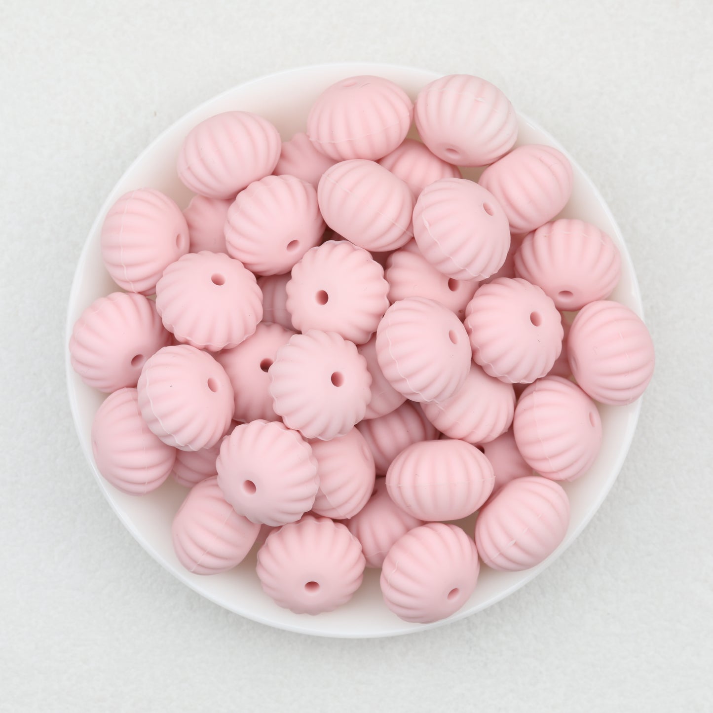 Solid Color Pumpkin Shaped Silicone Beads 20pcs