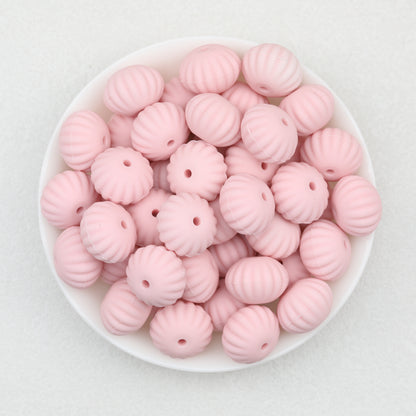 Solid Color Pumpkin Shaped Silicone Beads 20pcs