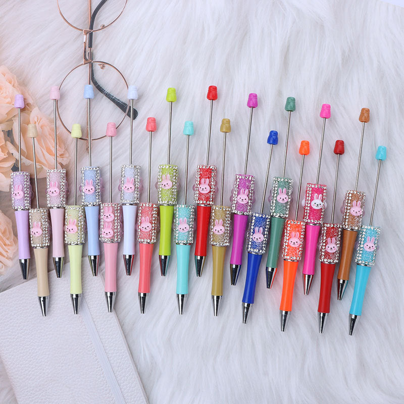 Beadable Pen with Cute Bunny and Rhinestone 4